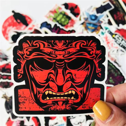 50PCS Cartoon Warrior Retro Luggage Trolley Suitcase Doodle Sticker Notebook Helmet Sticker