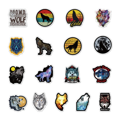 50PCS Fresh Wind Wolf Graffiti Sticker Notebook Skateboard Mobile Phone Decoration Sticker Gift Toy Sticker