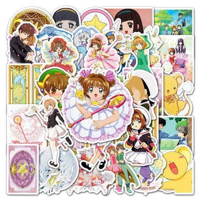 50 pieces of anime and cute Sakura graffiti stickers, personalized suitcases, notebooks, handbooks, computer decorations, waterproof sticker toys