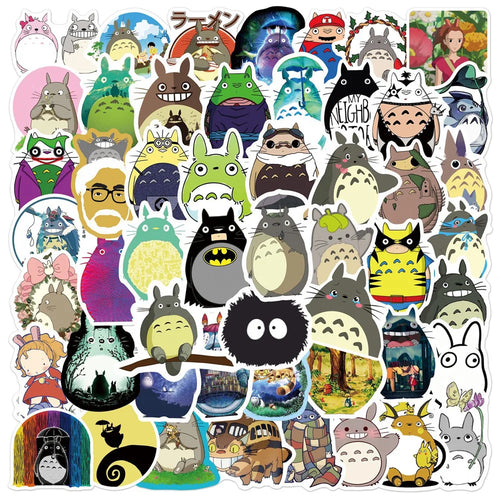 50PCS Hayao Miyazaki Chinchilla Animation Personalized Graffiti Sticker Waterproof Luggage Compartment Skateboard