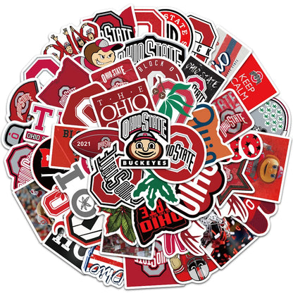 50PCS Ohio State University Personalized Decoration Graffiti Waterproof Sticker Notebook Refrigerator Skateboard