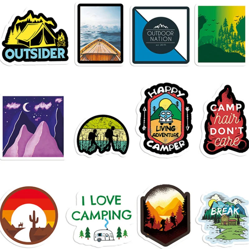 50 Cartoon Outdoor Graffiti Stickers for Decorating Suitcases, Guitars and Laptop Computers as Toys