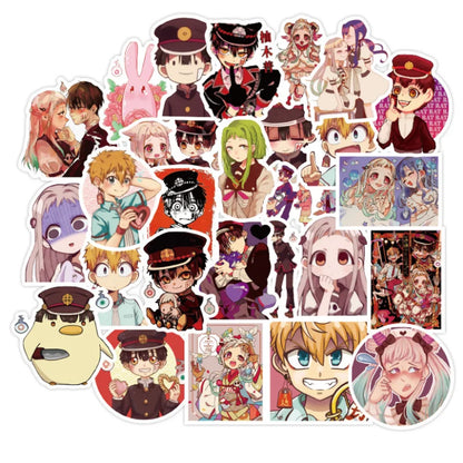 50 pieces of cartoon and anime character ground binding graffiti stickers, personalized DIY luggage, guitar, laptop, phone case, planner, car graffiti sticker toys