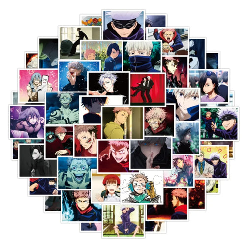 50PCS Cartoon Spells Battle Anime Graffiti Stickers Laptop Luggage Waterproof Guitar Decoration Toys