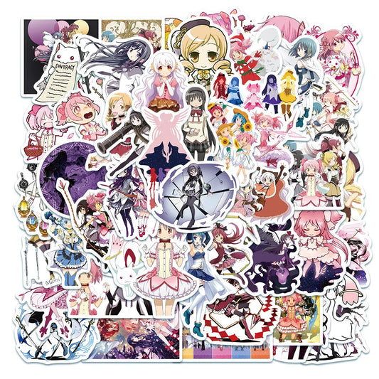 50PCS cartoon animation Magic Girl Little Round decorative style graffiti stickers, personalized, fashionable and creative trend DIY exquisite decorative decal cups, helmets, skateboard popular sticker toys