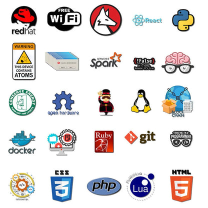 50PCS Programmer Software Programming Language Graffiti Waterproof Sticker Suitcase Notebook RefrigeratorWaterCup