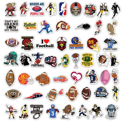 50PCS Football Cartoon Personalized Graffiti Sticker Suitcase Guitar Car Helmet Computer Refrigerator Waterproof