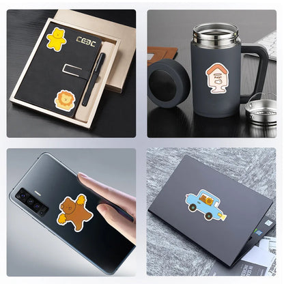 50 pieces of cute cartoon bear decorative style graffiti stickers, personalized, fashionable and creative DIY exquisite decorative decal cups, helmets, skateboard popular sticker toys