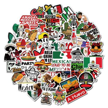 50PCS Mexican Style Personalized Graffiti Laptop Luggage Guitar Toy Decoration Sticker