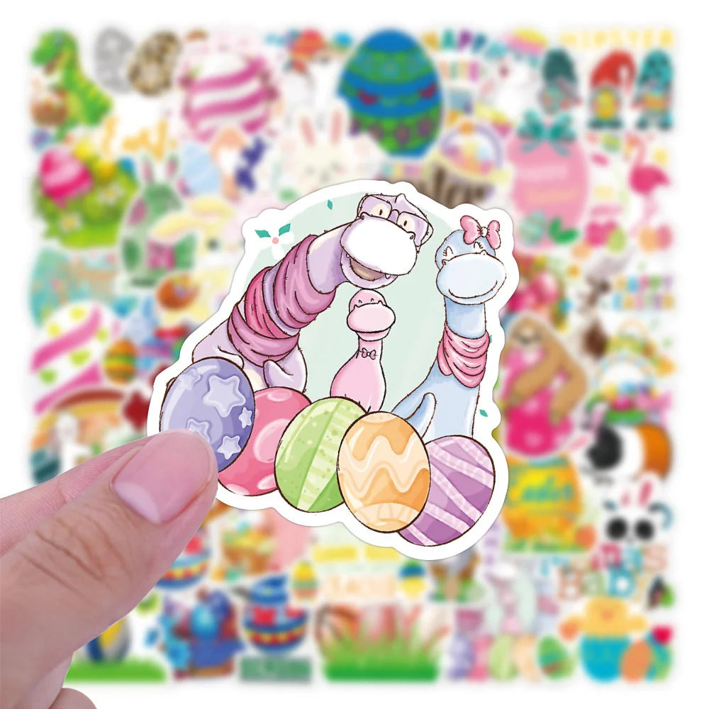 55PCS Cartoon Easter Sticker Luggage Computer Mobile Phone Case Helmet Refrigerator Skateboard Guitar