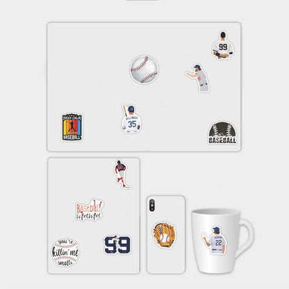 50PCS cartoon sports baseball graffiti stickers, suitable for notebook, suitcase, planner, decorative graffiti, waterproof sticker toys