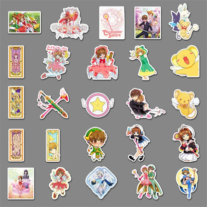 50 pieces of anime and cute Sakura graffiti stickers, personalized suitcases, notebooks, handbooks, computer decorations, waterproof sticker toys