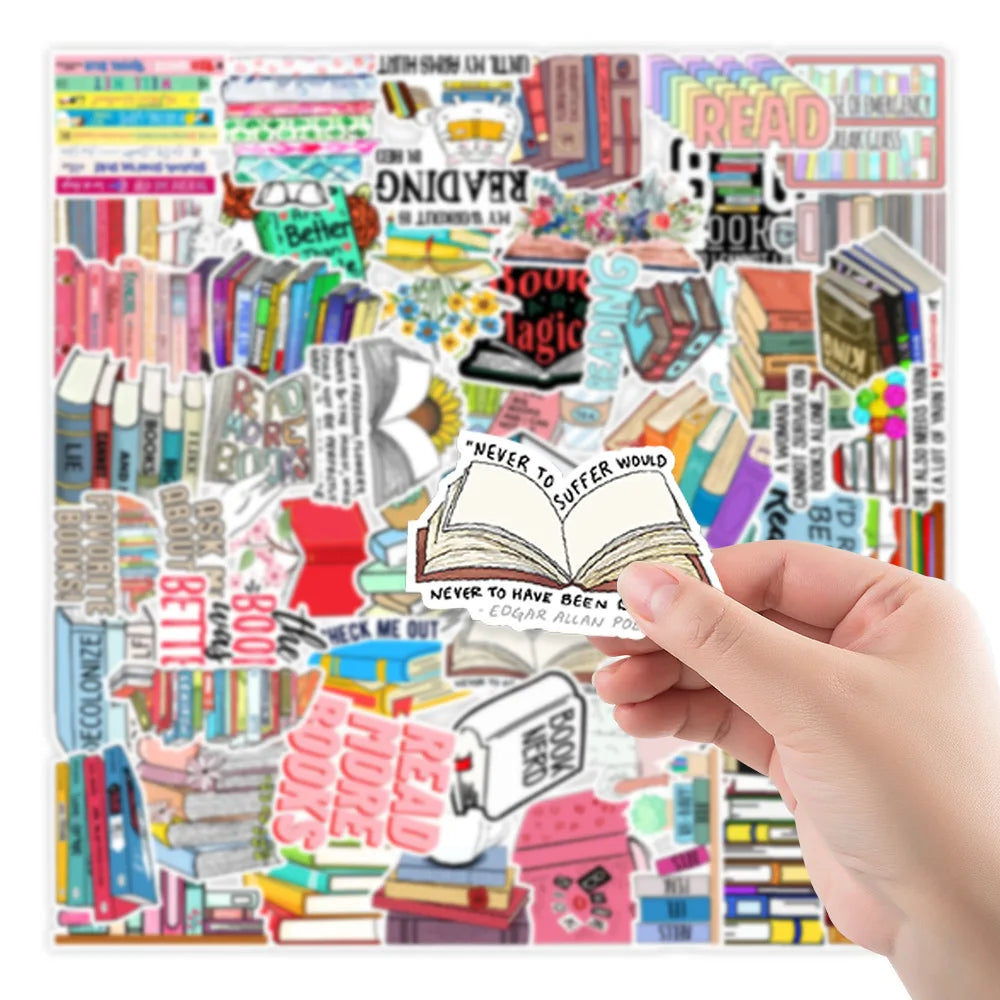 50PCS Book Reading Graffiti Stickers Computer Mobile Phone Tablet Computer Decorative Stickers