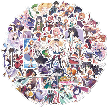 50PCS Cartoon Japanese anime princess Link series decorative style graffiti stickers, personalized, fashionable and creative DIY exquisite decorative decals, suitable for cups, helmets, skateboards and popular sticker toys