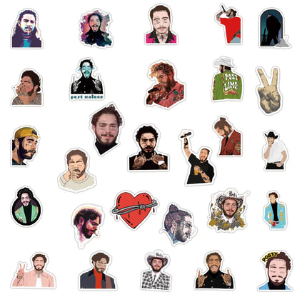 50PCS Singer Boz Malone Graffiti Sticker Waterproof Suitcase Notebook Refrigerator Children's Water Cup Sticker