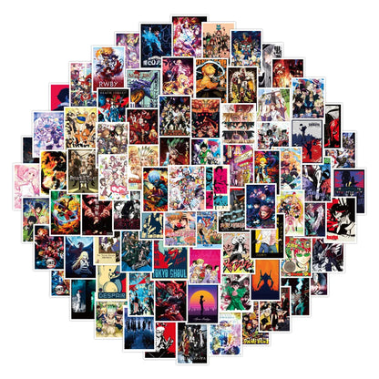 50PCS Mixed Anime Creative Graffiti Hero Academy Jujutsu Kaisen Demon Slayer Scrapbook Guitar Suitcase Sticker
