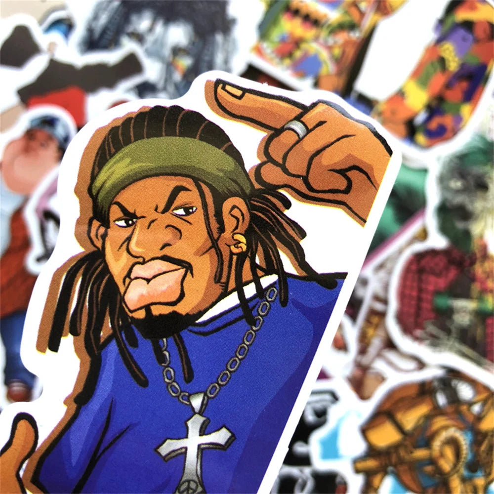 50PCS Hip-hop Style Rap Skateboarding Graffiti Stickers Waterproof Trolley Case Skateboard Stickers