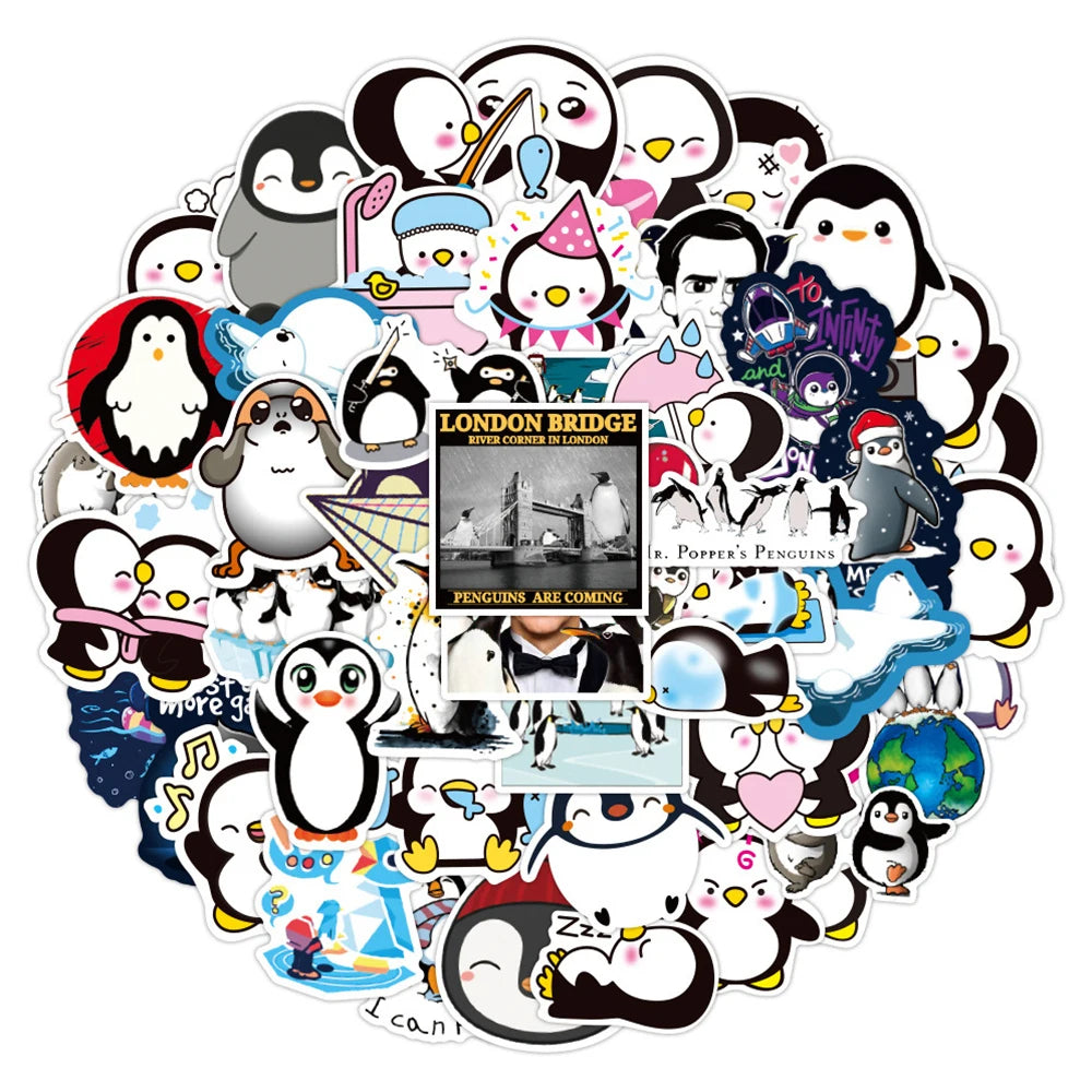 50PCS  American Drama Mr. Pop’s Penguin Graffiti Sticker Motorcycle Luggage Notebook Scooter Sticker