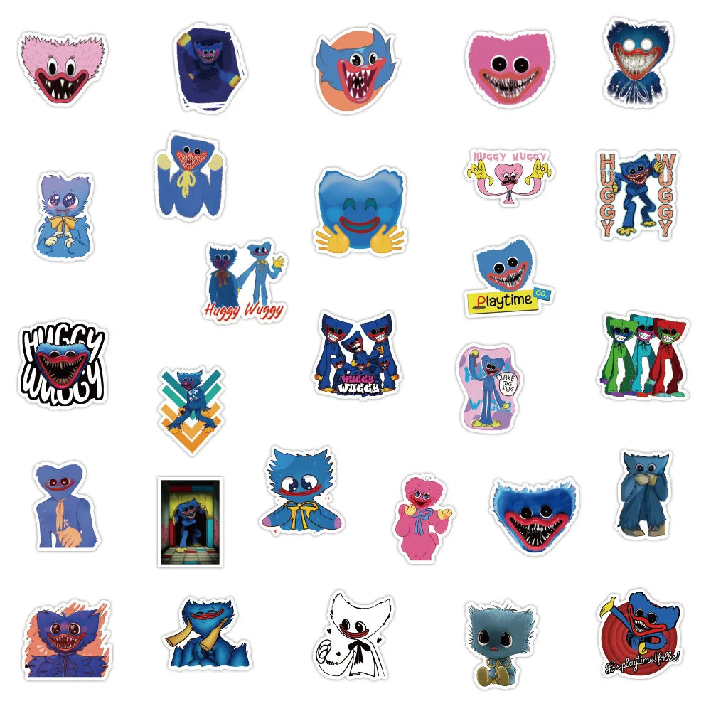 50PCS Popy Playtime Game Personalized Decoration Graffiti Waterproof Sticker Notebook Skateboard Water Cup Helmet