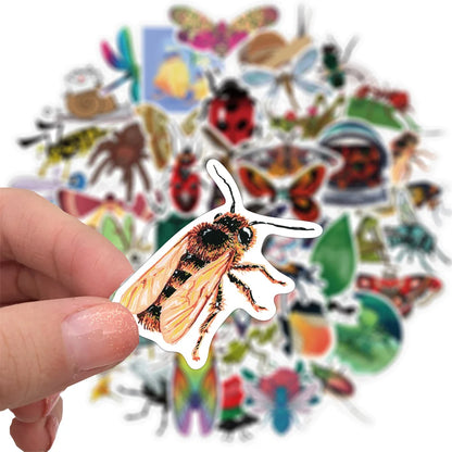50PCS Insect Graffiti Stickers Decorative Suitcase Motorcycle Trolley Case Laptop Waterproof DIY Stickers