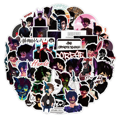 50PCS Horror Personality Graffiti Sticker Waterproof Luggage Laptop Scooter Refrigerator Water Cup Sticker
