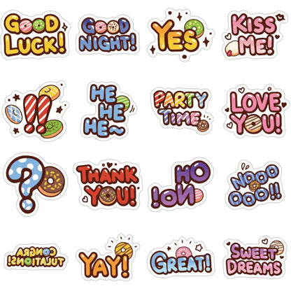 80PCS Cute Cartoon Food English Waterproof Removable Trolley Case Sticker Notebook Sticker Car Sticker