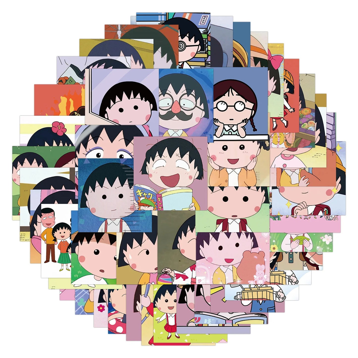 48PCS Animation Cherry Cartoon Maruko Graffiti Sticker Suitcase Laptop Helmet Guitar Skateboard Decoration Toy Wholesale