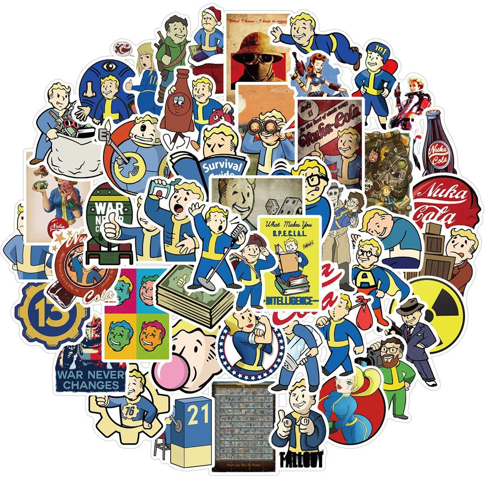 50PCS     FalloutGame Graffiti Waterproof Sticker Suitcase Notebook Skateboard Refrigerator Stationery Box Water Cup