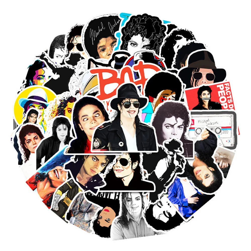 50PCS Michael Jackson Trend Personalized Decoration Graffiti Waterproof Sticker Notebook Refrigerator Skateboard