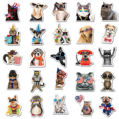 50PCS of cute animal dog series graffiti stickers, personalized DIY suitcase, diary book, skateboard, phone case, laptop decoration, waterproof sticker toys