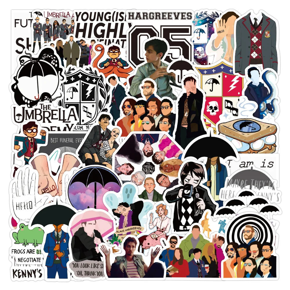50PCS American Drama Umbrella College Graffiti Sticker Waterproof Suitcase Notebook Refrigerator Water Cup Sticker