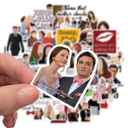 50PCS American Drama Gossip Girl Graffiti Waterproof Sticker Suitcase Notebook Mobile Phone Skateboard Water Cup