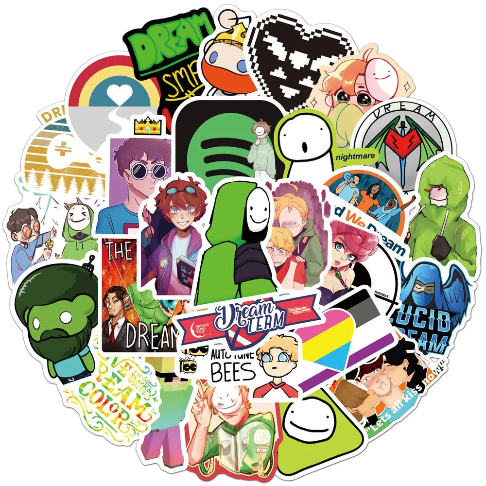 50 pieces of dreamy Smp hot and cute graffiti stickers, personalized and creative decorative stickers, DIY luggage, guitar, refrigerator, helmet and fashionable toy stickers
