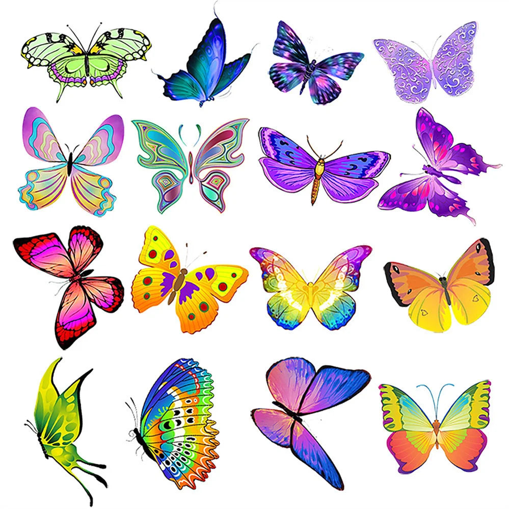 50PCS cartoon color symphony butterfly graffiti stickers, personalized DIY skateboard guitar graffiti diary suitcase decoration waterproof sticker toys