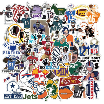 50PCS American Football Graffiti Stickers DIY Decorative Suitcase Motorcycle Trolley Case Notebook Stickers