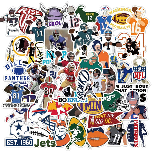 50PCS American Football Graffiti Stickers DIY Decorative Suitcase Motorcycle Trolley Case Notebook Stickers