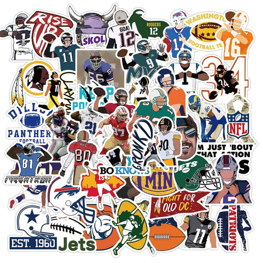 50PCS American Football Graffiti Stickers DIY Decorative Suitcase Motorcycle Trolley Case Notebook Stickers