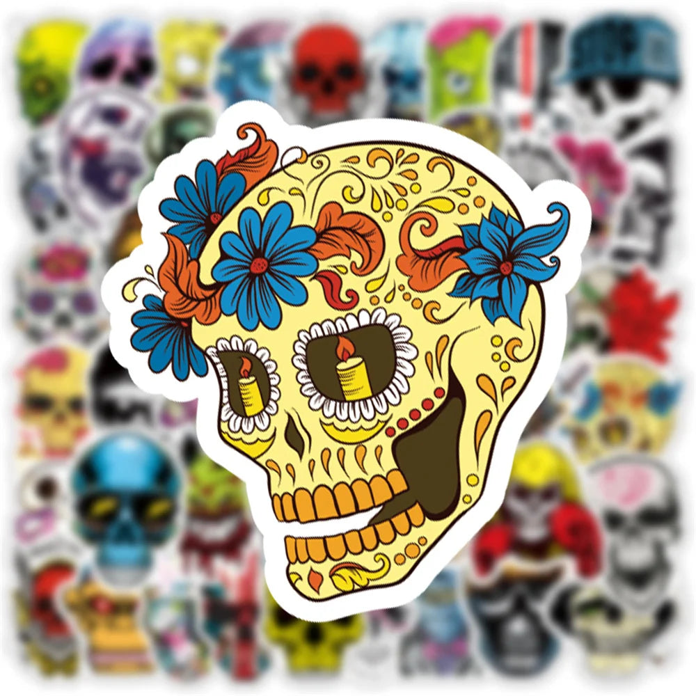 50PCS Symphony Horror Skull Personality Graffiti Sticker Skateboard Water Cup Trolley Case Waterproof Sticker