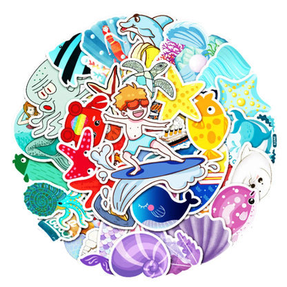 50 cute cartoon summer surfing marine life mermaid graffiti luggage notebook decoration stickers