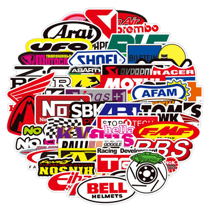 50PCS Racing Motorcycle JDM Graffiti Sticker Waterproof Notebook Water Cup Car Children's Refrigerator Custom
