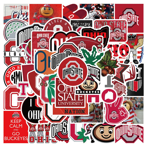 50PCS Ohio State University Personalized Decoration Graffiti Waterproof Sticker Notebook Refrigerator Skateboard