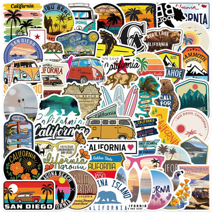 50PCS         CaliforniaGraffiti Stickers Can Decorate Luggage Water Cup Waterproof DIY New Product
