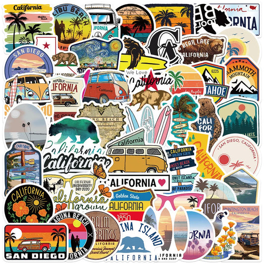 50PCS         CaliforniaGraffiti Stickers Can Decorate Luggage Water Cup Waterproof DIY New Product
