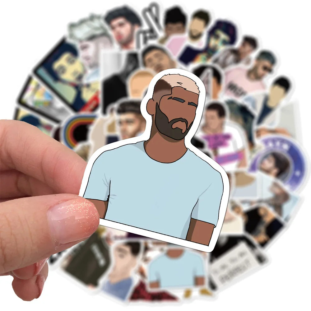50PCS British Singer Zen Malik Zayn Malik Graffiti Waterproof Sticker Suitcase Notebook Skateboard WaterCupHelmet