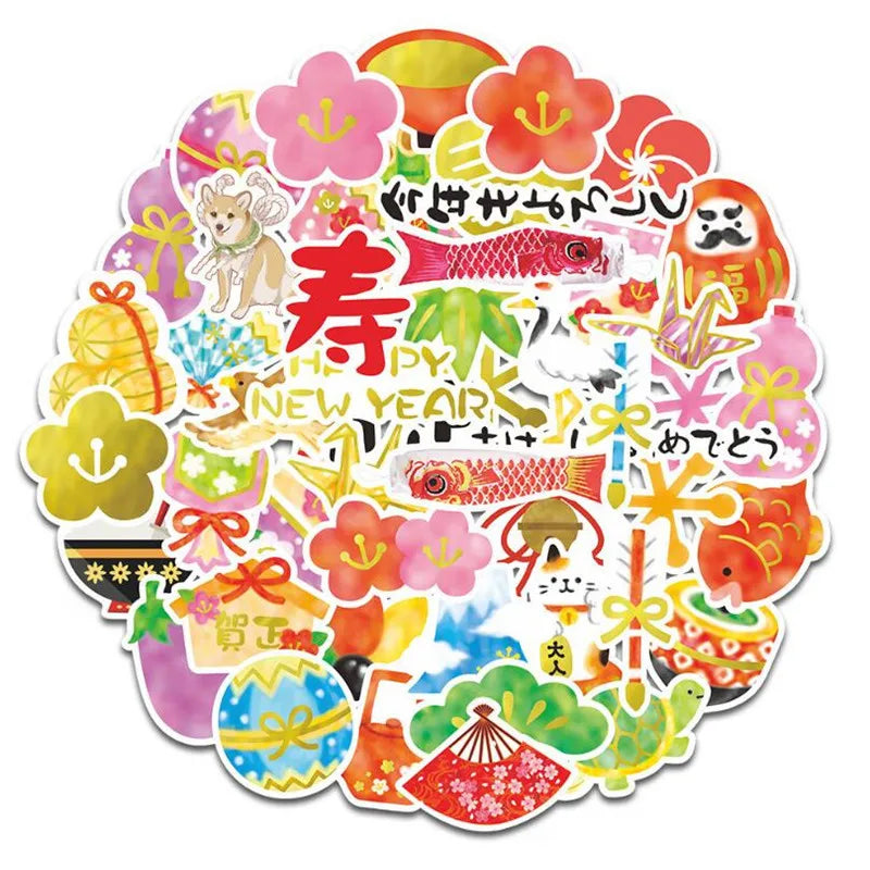 50PCS small fresh doll cartoon creative diary hand account phone waterproof sticker graffiti decoration