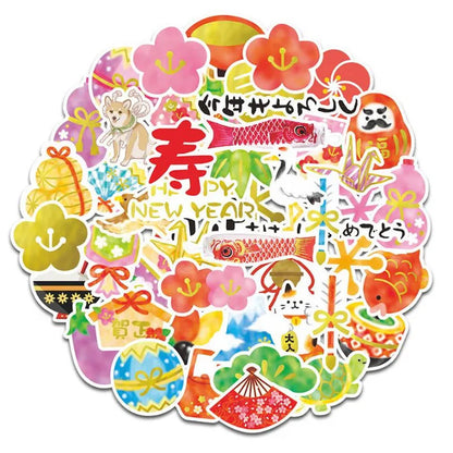 50PCS small fresh doll cartoon creative diary hand account phone waterproof sticker graffiti decoration