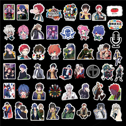 50 pieces of cartoon anime hypnotic microphone graffiti stickers, personalized DIY luggage, refrigerator, notebook waterproof decorative sticker toys