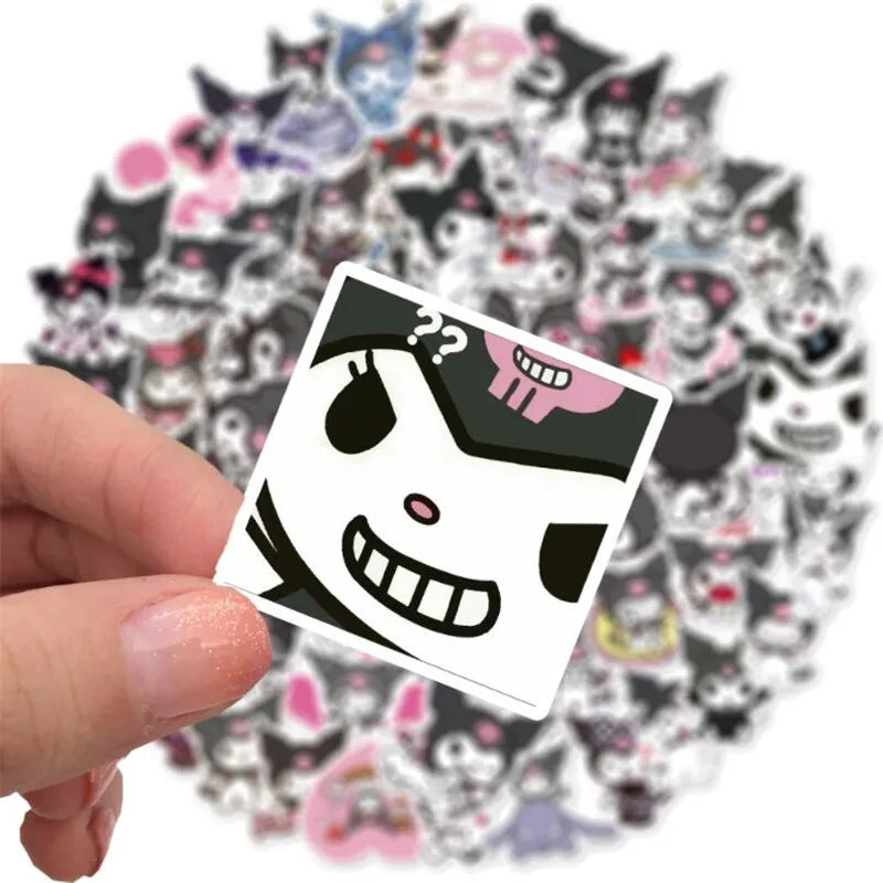 50PCS cartoon Japanese anime game black and beautiful melody decorative style graffiti stickers, personalized, fashionable and creative trend DIY exquisite decorative decal cups, helmets, skateboard popular sticker toys