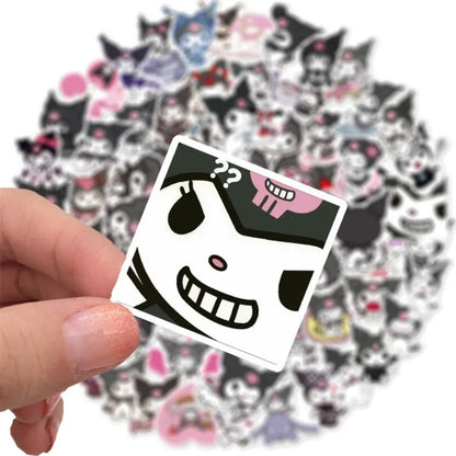 50PCS cartoon Japanese anime game black and beautiful melody decorative style graffiti stickers, personalized, fashionable and creative trend DIY exquisite decorative decal cups, helmets, skateboard popular sticker toys