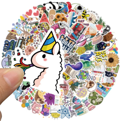100PCS Cute Cartoon Fresh Creative Stickers Stickers Notebook Suitcase Mobile Phone Guitar Waterproof Stickers